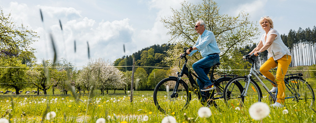 spring people biking