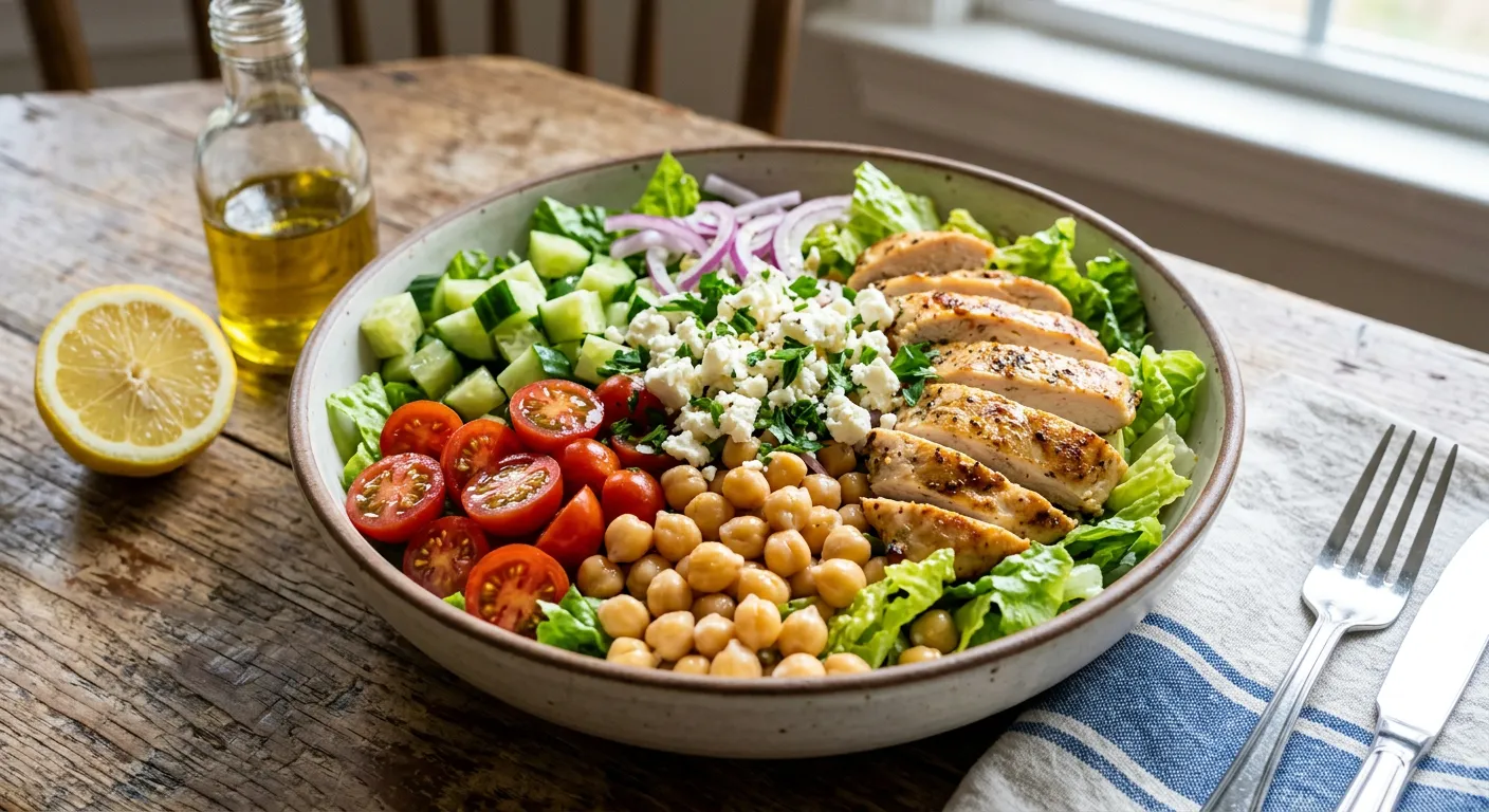 Mediterranean Chicken Chickpea Bowl